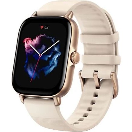 Smartwatch - ‎Amazfit GTS 3, 1.75" UHD AMOLED, 20 mm, 88 - 119 mm, 5 ATM, BT 5.1, 12 días, Blanco Marfil
