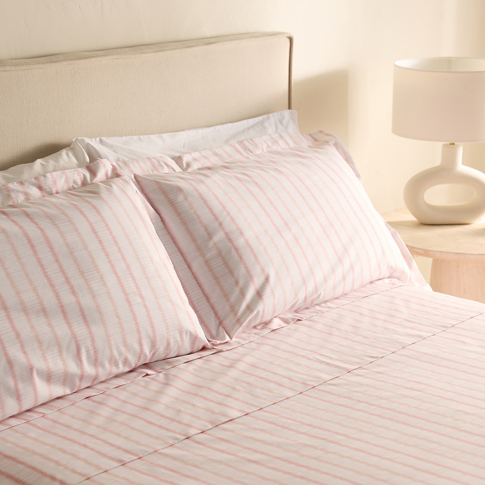 Juego de sábanas algodón Alison Rosa Cama 180 cm

