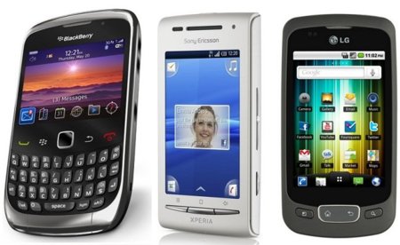 Precios con Movistar de la Blackberry Curve 3G, LG Optimus One y SE XPERIA X8