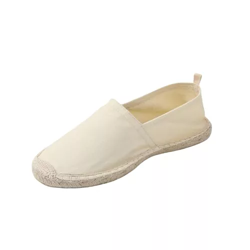 R-ISLAND Alpargata para Mujer,Adulto,Comodas,Ligeras,Genial para casa Exterior.(Beis 37)