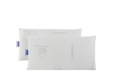 Todocama Almohada viscoelástica Aloe Vera (Pack de 2 Unidades - 70 cm)