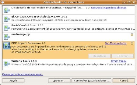 Extensiones OpenOffice