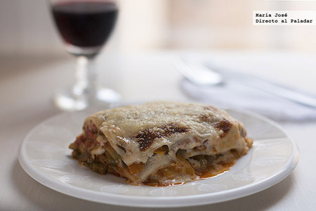 Lasaña de hortalizas. Receta