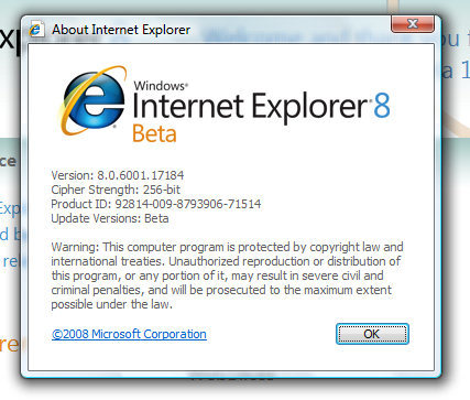 Beta 1 de IE8