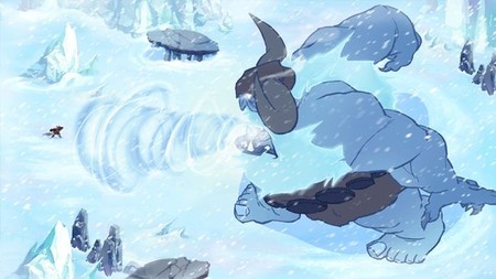 Al loro con Jotun, una mezcla entre Journey y Shadow of the Colossus en 2D