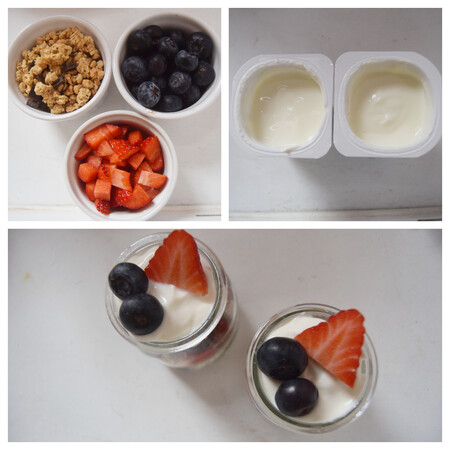 Parfait de yogur paso a paso