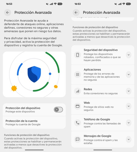 Android 16 Protección