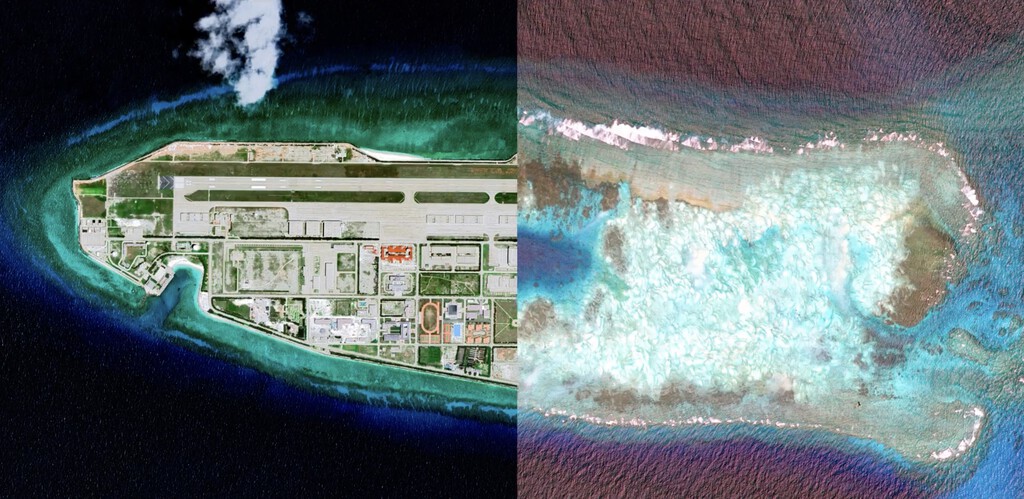 China lleva 12 años tirando toneladas de arena al océano. Y ahora estamos viendo cómo emergen islas en mitad de la nada