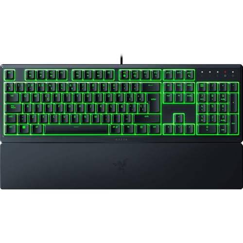 Razer Ornata V3 X Teclado para Juegos: Interruptores De Membrana Silenciosos - Resistente A Derrames - Iluminación Chroma RGB - Reposamuñecas Ergonómico - Negro Clásico