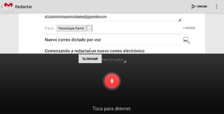 Dictado por voz, mejorando la rapidez en el envío de correos desde el móvil