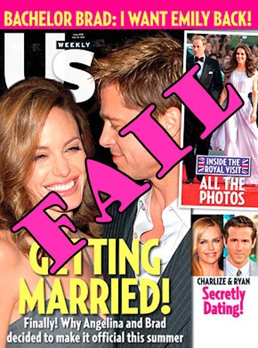 Guardemos los tocados y mantillas que Brangelina no se casan