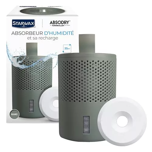 STARWAX - Absorbente de Humedad y Pastilla Absorbente 500g - Absorbe la humedad y protege del moho - Caqui - Antiolor - Silencioso - 1 Pastilla trata 25m² durante 3 meses.