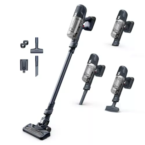 Rowenta XPert 6.60 - Aspiradora escoba versátil sin cable, con 3 funciones en 1 multiespacios, batería de litio, 2 velocidades, gatillo Boost, ligero y portatil, Azul oscuro RH6831