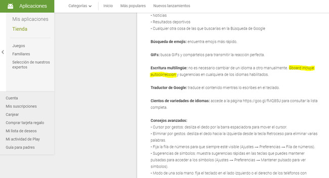 Descripcion Teclado Gboard