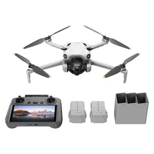 DJI Pack Mini 4 Pro Vuela Más con DJI RC 2 (control remoto pantalla), drones camara 4k, menos de 249 g, 34 min tiempo vuelo, 2 baterías adicionales, C0