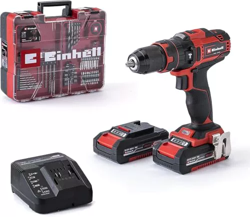 Einhell Set de taladro percutor con batería TE-CD 18/40 Li-i +64 (2x2,0 Ah)