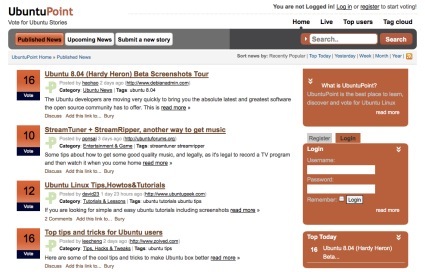 Ubuntu Point, un digg centrado en Ubuntu