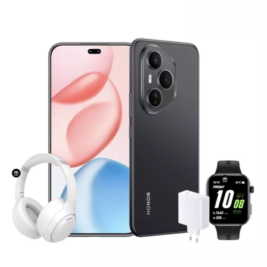 Honor 400 Pro (512 GB) + smartwatch + headphones + charger