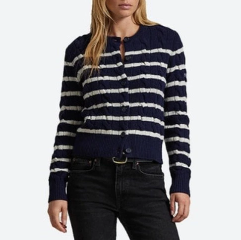 Polo Ralph Lauren Cárdigan de mujer de lana con estampado de rayas