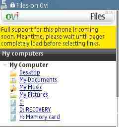 Anytime Files, opción de pago para Files on Ovi