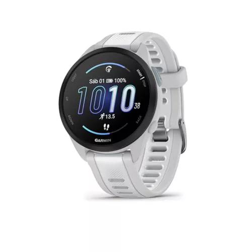 Garmin Forerunner 165 Reloj Inteligente para Correr con GPS, Pantalla Táctil AMOLED, Métricas Optimizadas, Planes de Entrenamiento, Garmin Pay, Autonomía de 11 Días, Blanco