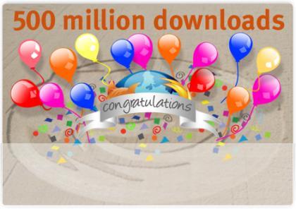 Firefox ya ha alcanzado más de 500 millones de descargas