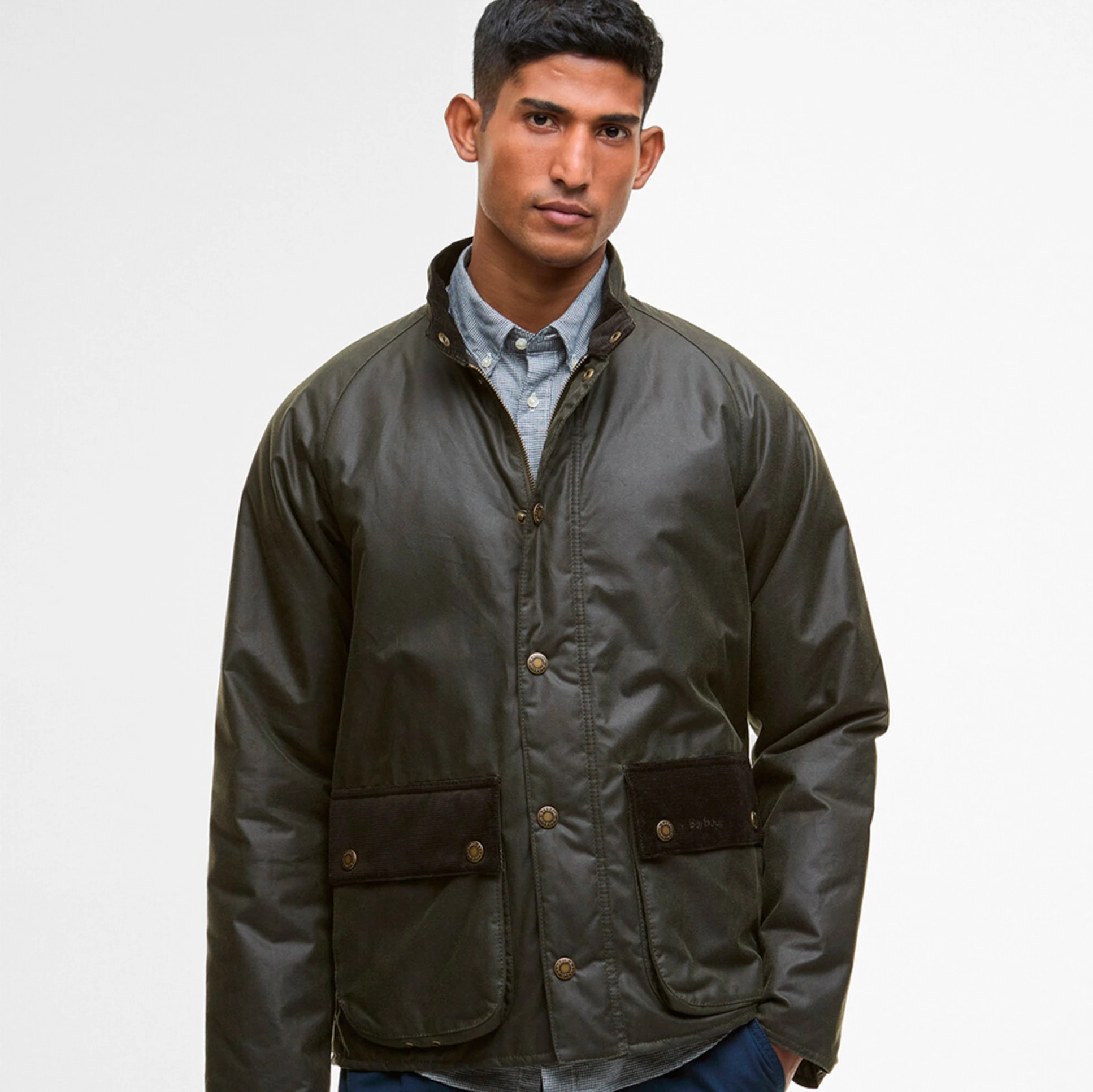Barbour Chaqueta de hombre encerada con cuello alto

