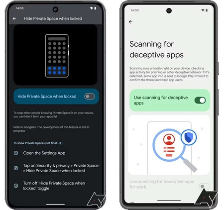 プライベート スペースとフィッシング対策保護。 Android Policeのスクリーンショット