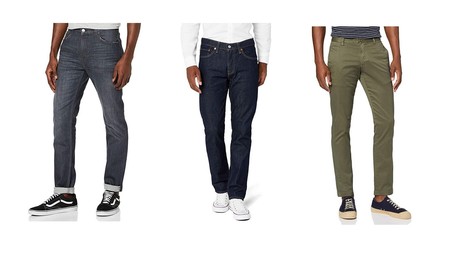 Ofertas en pantalones para hombre por menos de 20 euros en tallas sueltas de Levi's, Lee o Find en Amazon