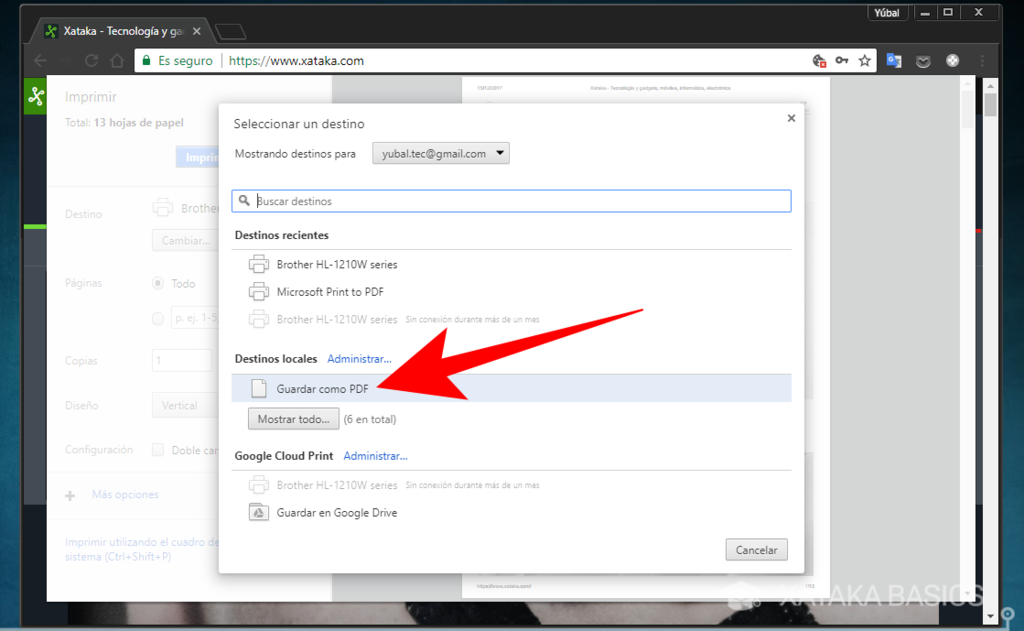 Cómo guardar una web o documento en PDF con Windows para imprimirla después