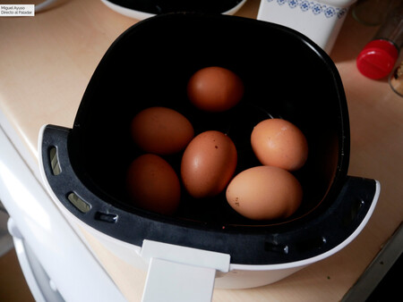 huevos cocidos freidora de aire