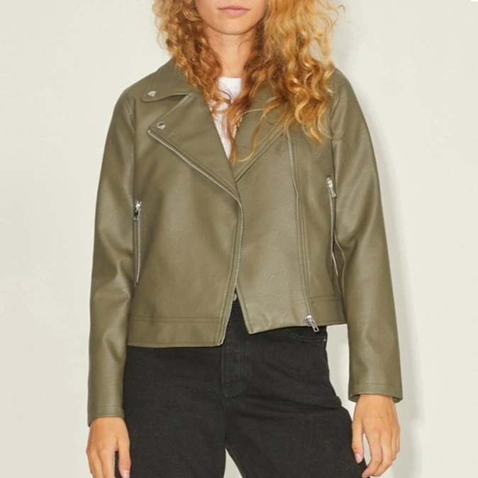 Jack & Jones Chaqueta de mujer estilo motero