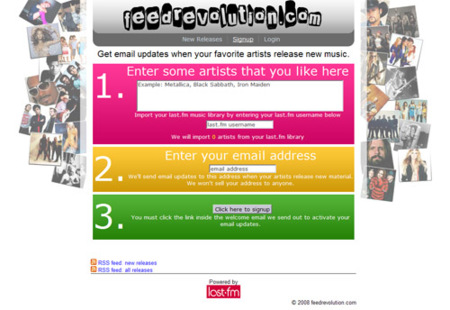 Feedrevolution, alertas de nuevos temas musicales de tus artistas favoritos