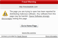 Opera 9.5 con protección antimalware