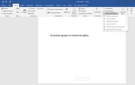 Insertar número de página en Word