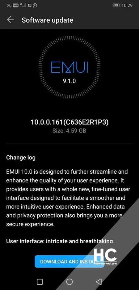Huawei P20 Pro Emui 10 アップデート 1