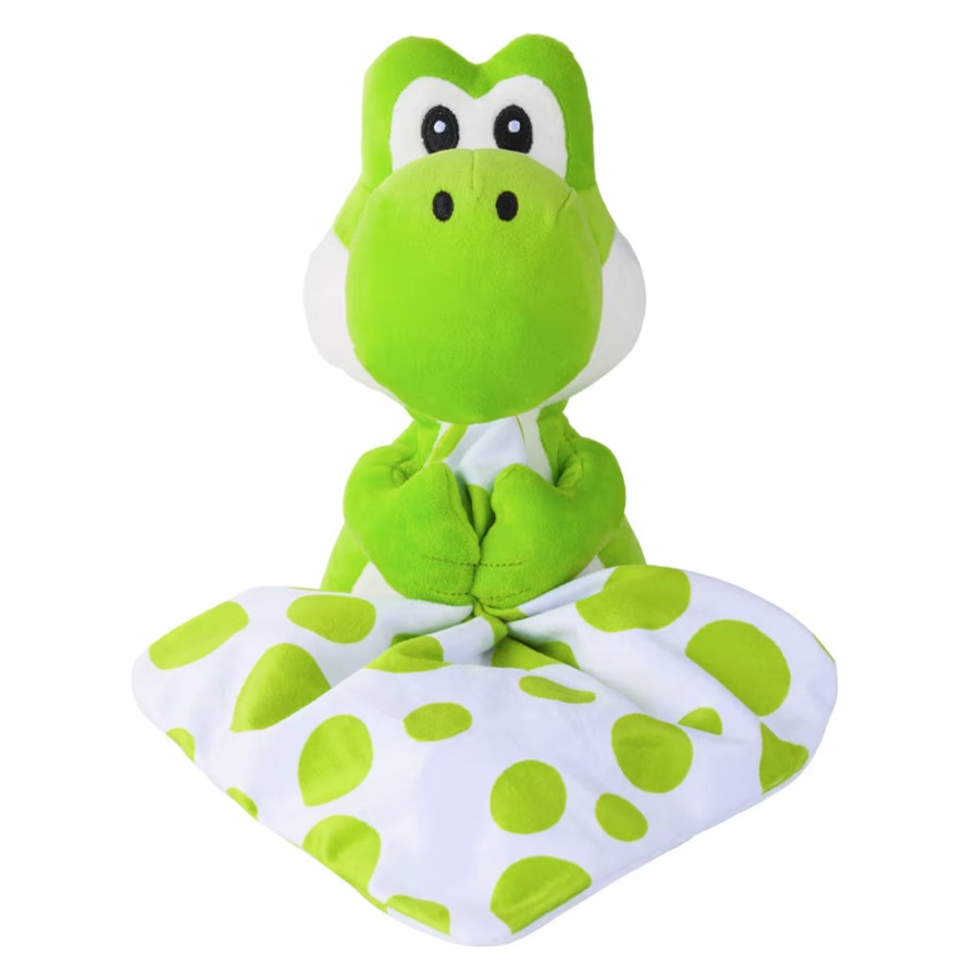 Peluche de Yoshi sentado con mantita