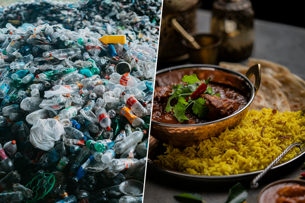 India se ahoga en millones de toneladas de plástico. Una ciudad ha encontrado una salida inesperada: cambiarlo por platos de curry y arroz 