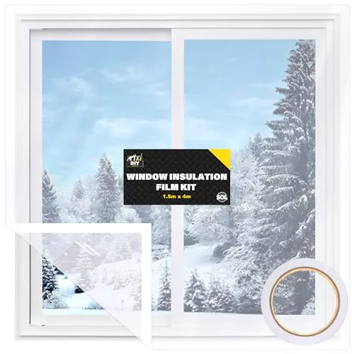 Kit de película de aislamiento de ventana de 1.5 mx4 m para invierno y verano