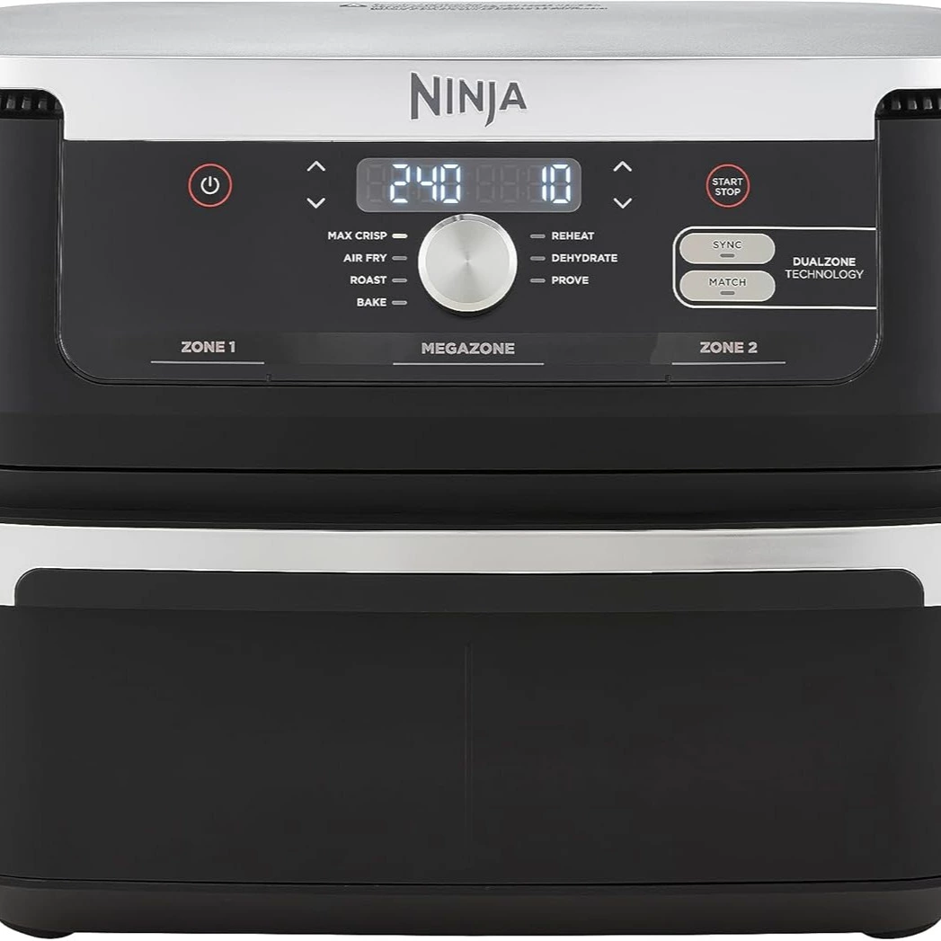 Ninja Foodi FlexDrawer Freidora de aire con compartimento doble, 10,4 l, 7 en 1, no usa aceite, con divisor de cestas extraíble, piezas antiadherentes y aptas para lavavajillas