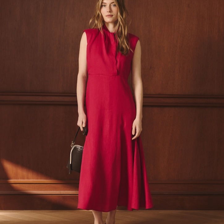 Lloyd's
Vestido de mujer sin manga lino nudo cuello



