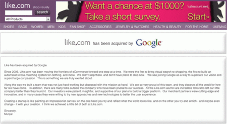 Like.com: Google se compra un buscador visual para ir de compras