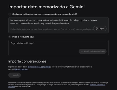 Panel Importar
