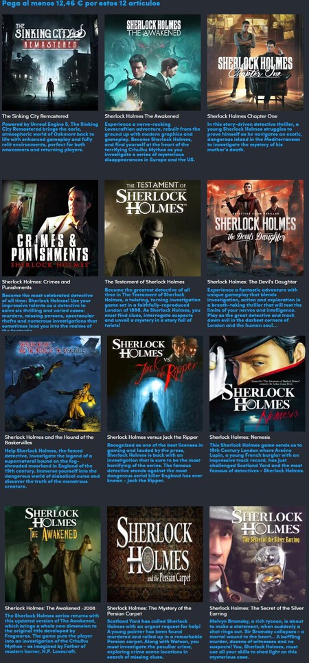 Esto no se ve todos los días: 12 euros por 12 juegos de Lovecraft, misterio y detectives. Este pack de Humble Bundle tiene un valor de 226 euros