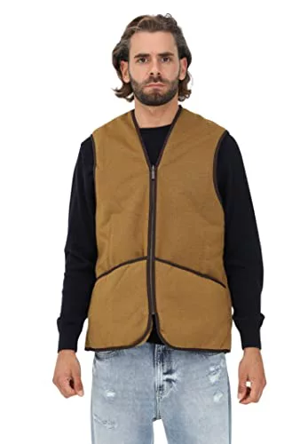 Barbour Chaleco de pelo cálido, forro con cremallera, color marrón MLI0004BR31 