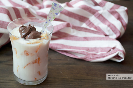 Receta de postre rápido de naranja y kéfir con crema de cacao