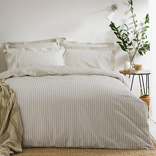 Yard furn Hebden Mélange Juego De Funda Nórdica De Algodón A Rayas 