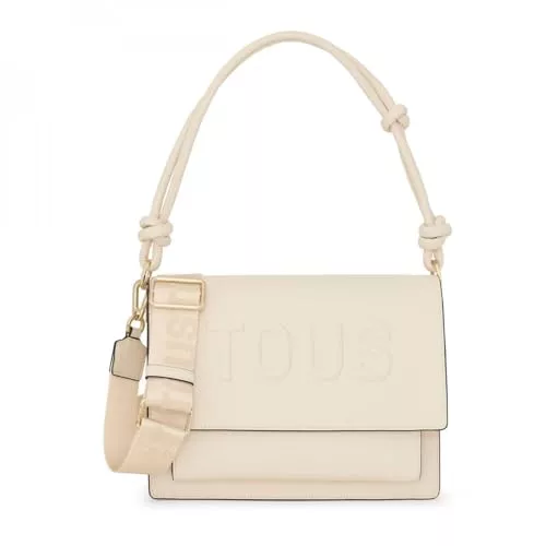 TOUS Bandolera Mediana Audree Beige, Para Mujer, Medidas 18 x 25 x 12,5 cm, Colección Tous La Rue New