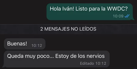 WhatsApp iPhoneでメッセージを編集しました