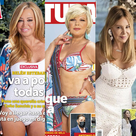 Belén Esteban, Terelu Campos y Carmen Borrego enseñan sus jamones en bikini y Ana Obregón anuncia una gran noticia: estas son las portadas del miércoles 21 de julio